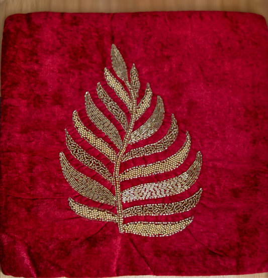 Embroidered velvet cushion cover set of 5
