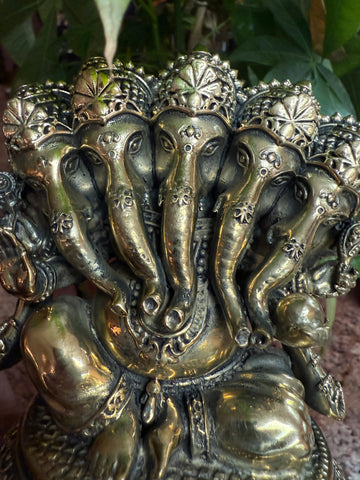 Panchamukha Ganesha Bronze Statue - 4 Inch Five-Faced Lord Ganesh