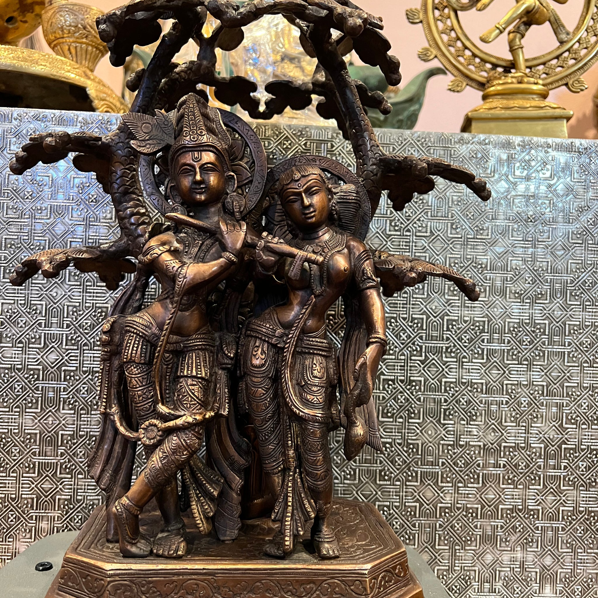 RadhaKrishna copper bronze 15 inch