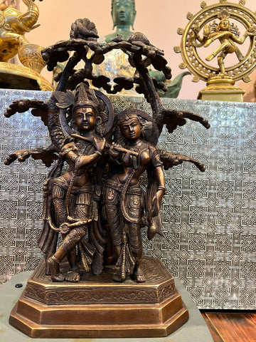 RadhaKrishna Kupfer Bronze 15 Zoll