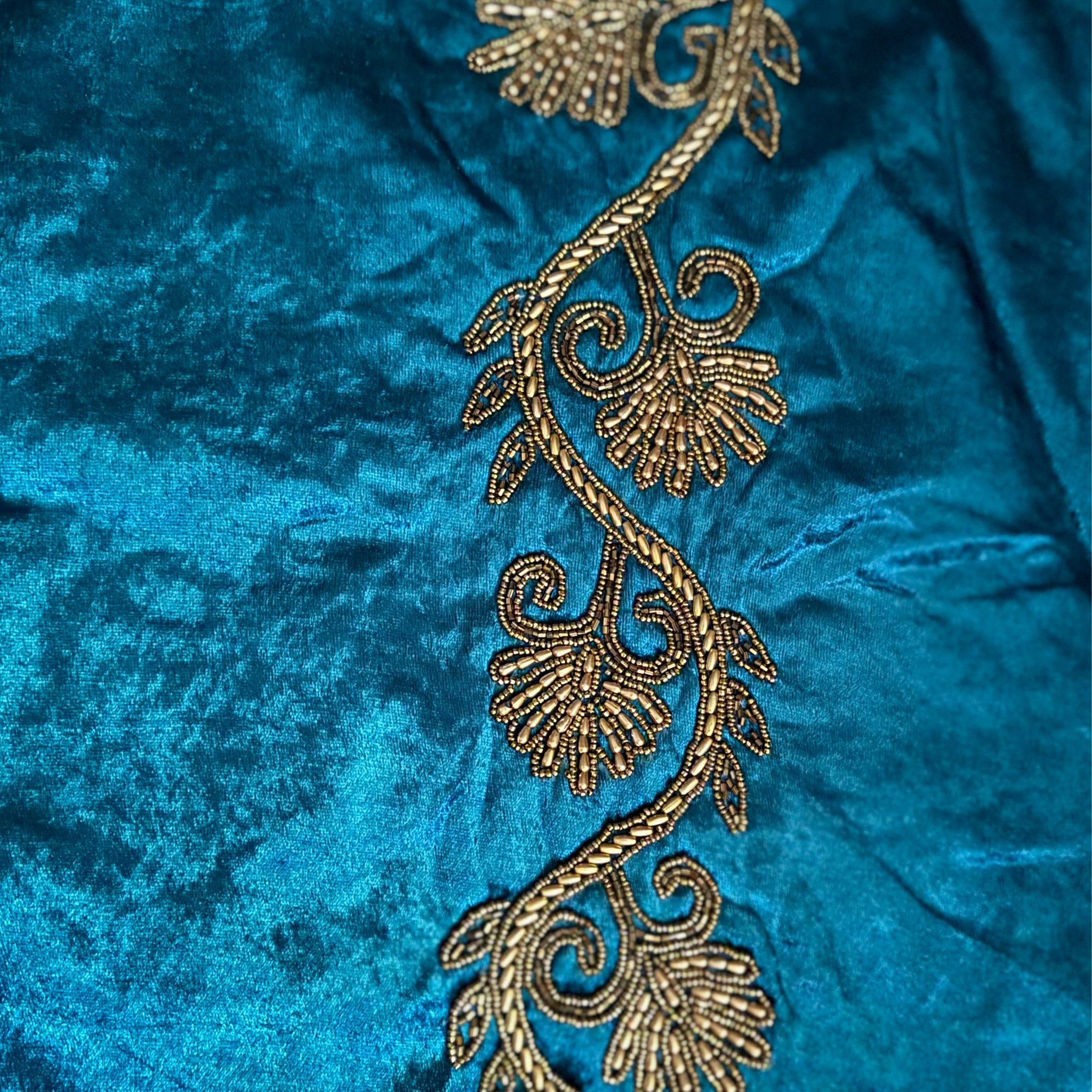 Embroidered velvet cushion cover set of 5