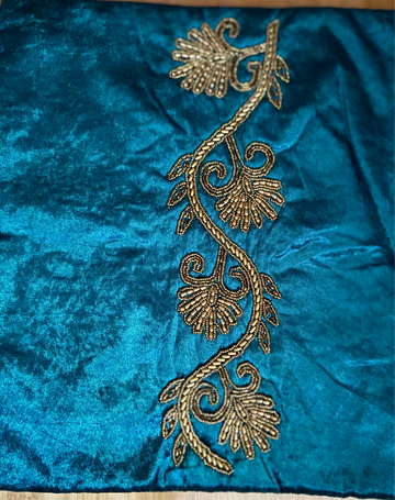 Embroidered velvet cushion cover set of 5