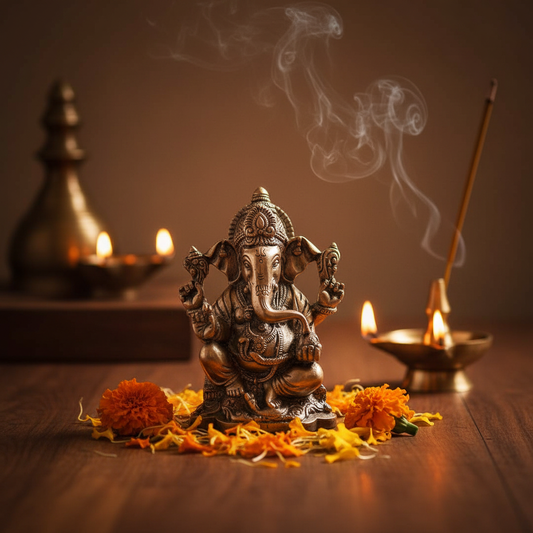 8 Inch Bronze Ganesha – Lifestyle