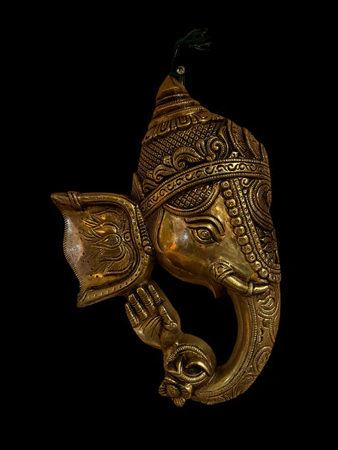 Ganesh bronze wall hanging mask