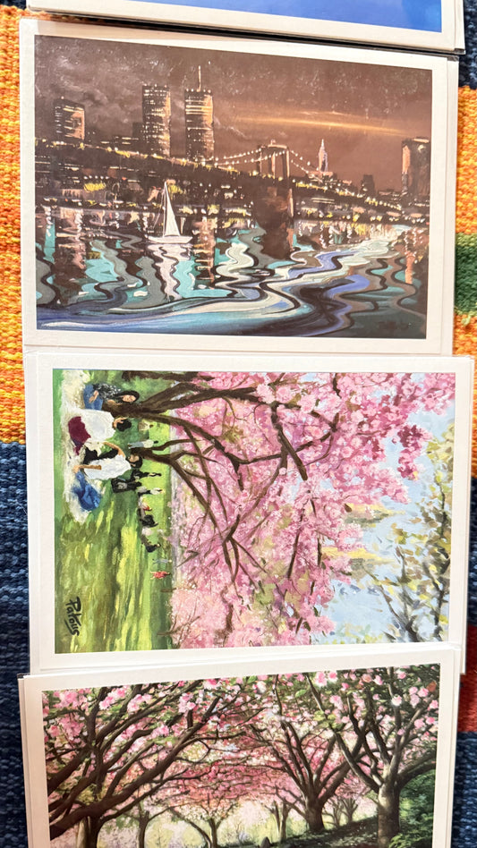 Set of 3 greeting card paintings by Paul Patous