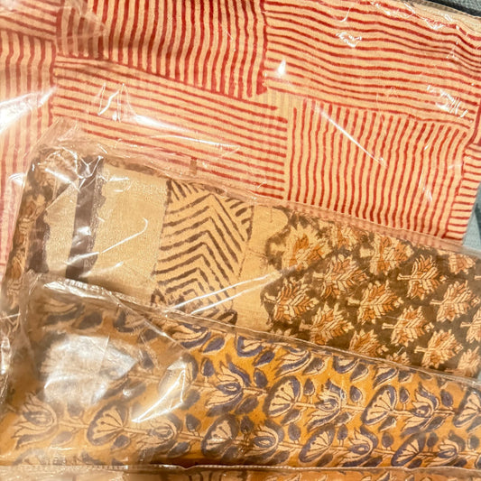 Printed linen sarees