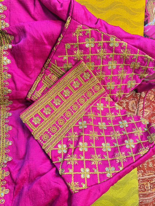 Mixed silk saree with ready to wear blouse, Saanskrityam