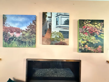 Set of 3 paintings by artist Shubhra Sarkar