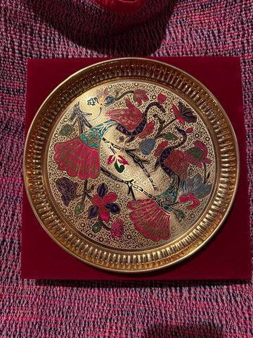 Brass peacock plate