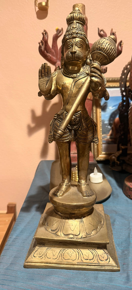 Hanuman Bronze Statue – Standing with Mace