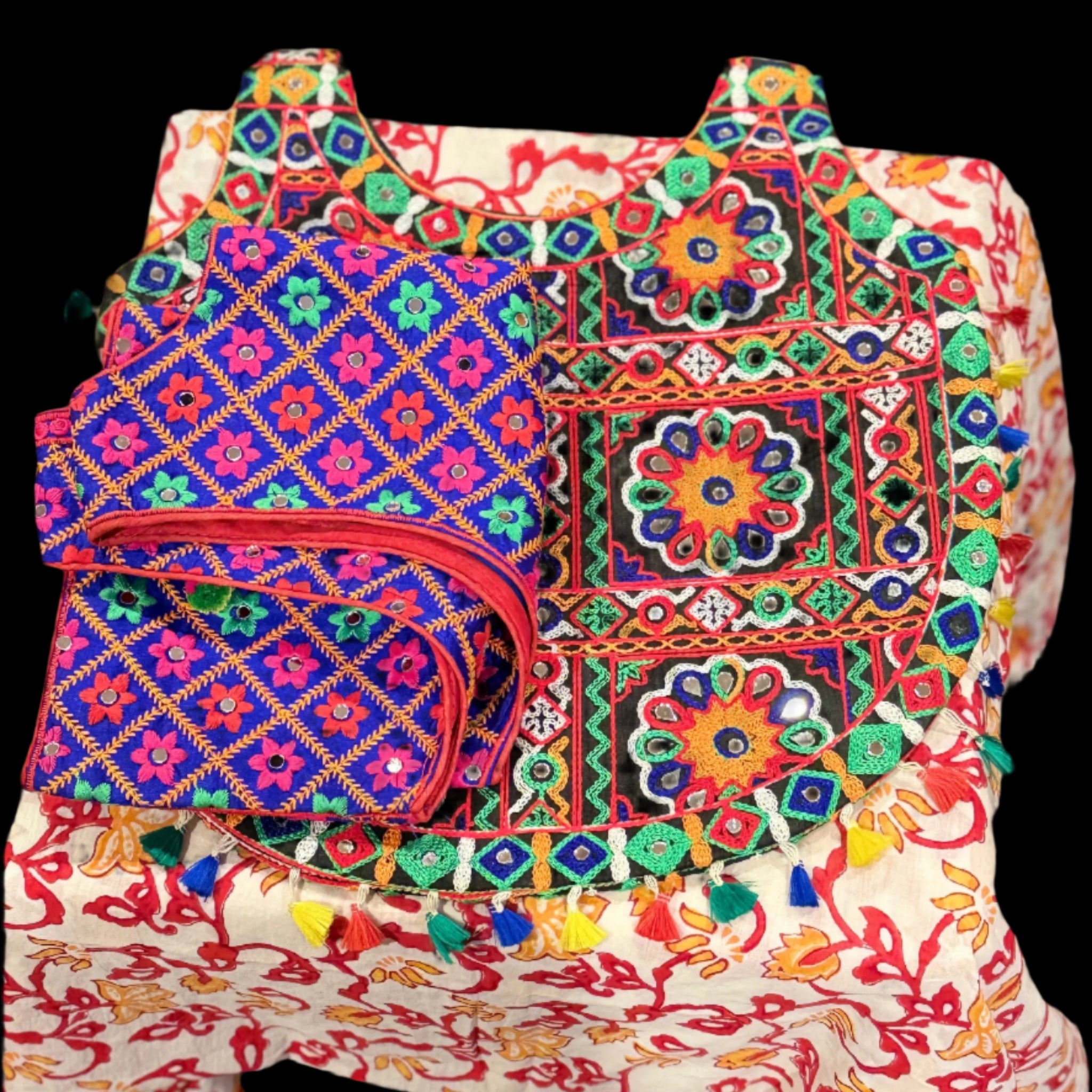 Colorful vest and bag set