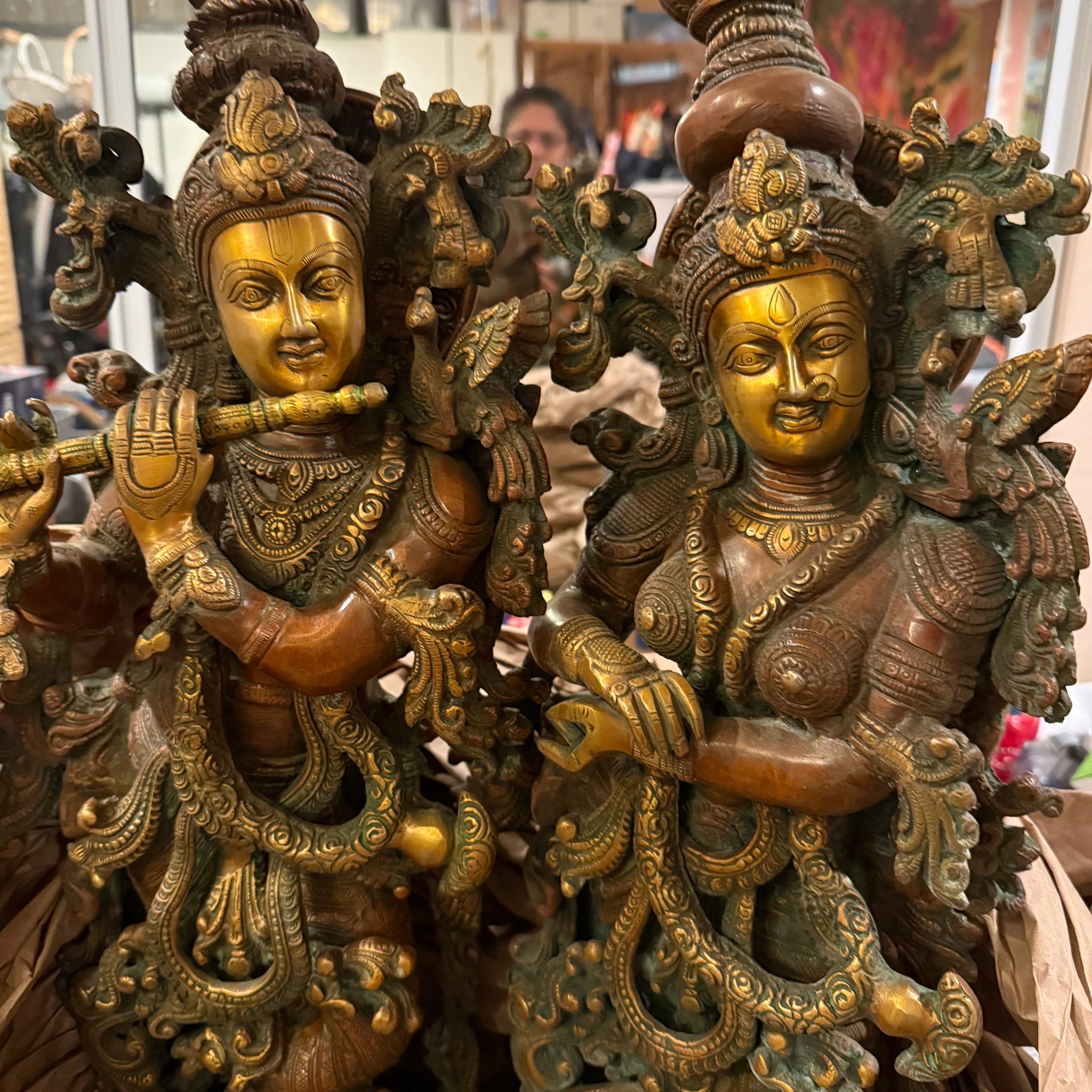 Radhakrishna bronze copper hue 30 inches