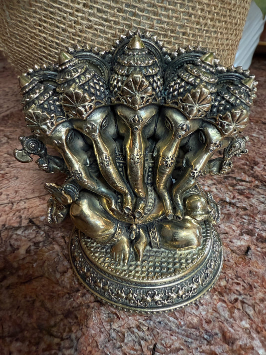 Panchamukha Ganesha 4 inch bronze