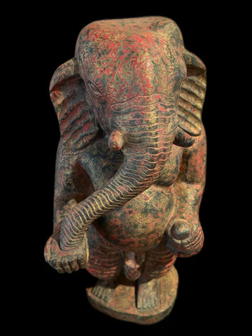 24-inch Ganesh statue carved from Indonesian redwood