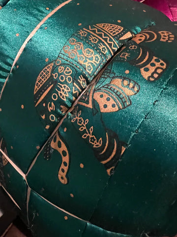 Queen size blue-green satin razai