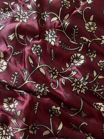 Queen size Maroon satin razai