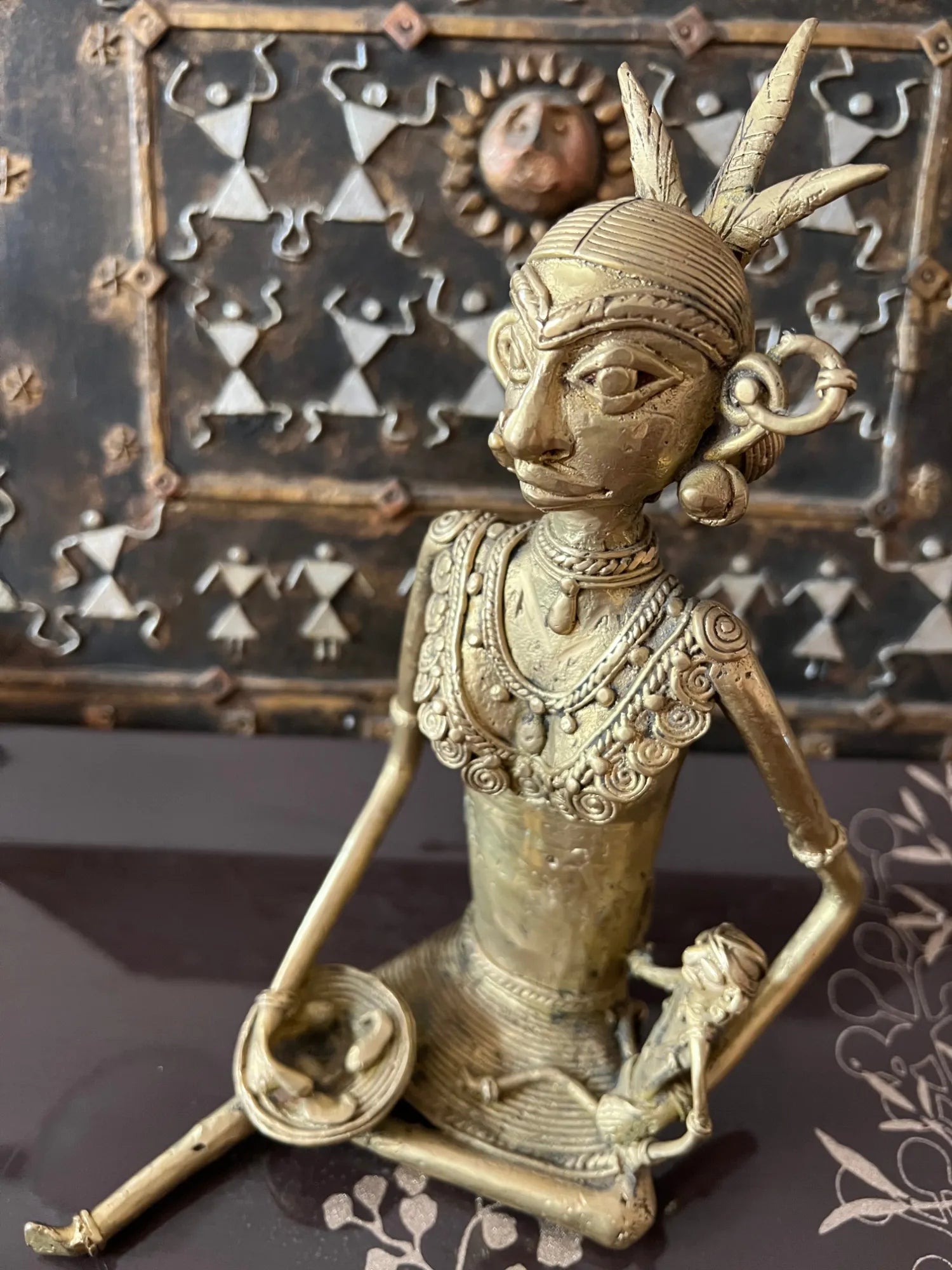 Chhattisgarh Tribal Wood Bronze Art Set - product photo 1