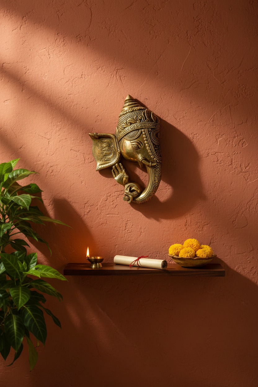 Ganesha Bronze Wall Hanging – Lifestyle