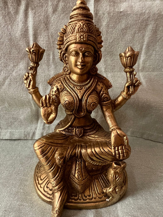 Goddess Lakshmi Statue in Brass and Bronze