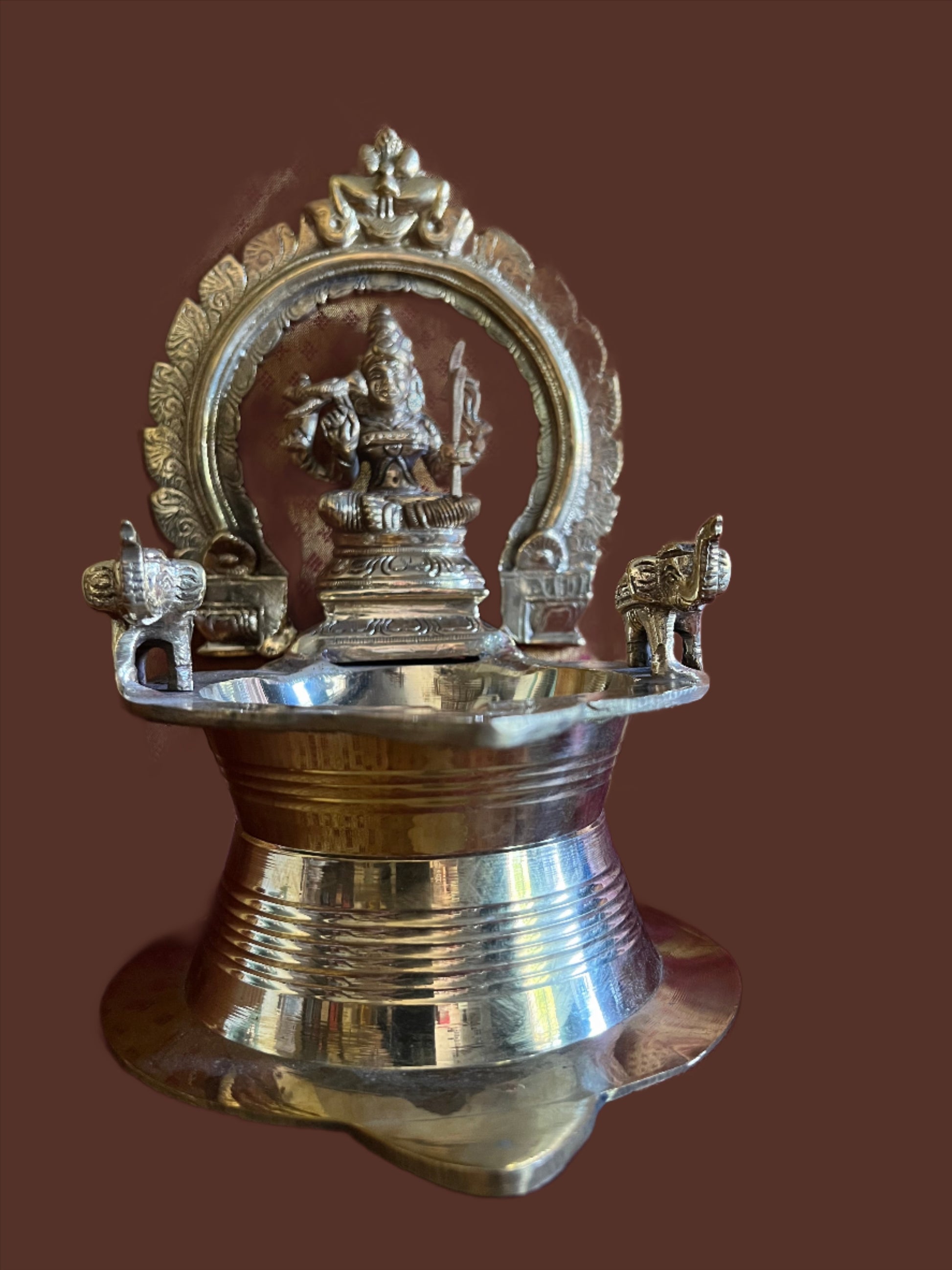 beautiful Kanchi Kamakshi lamp in brass