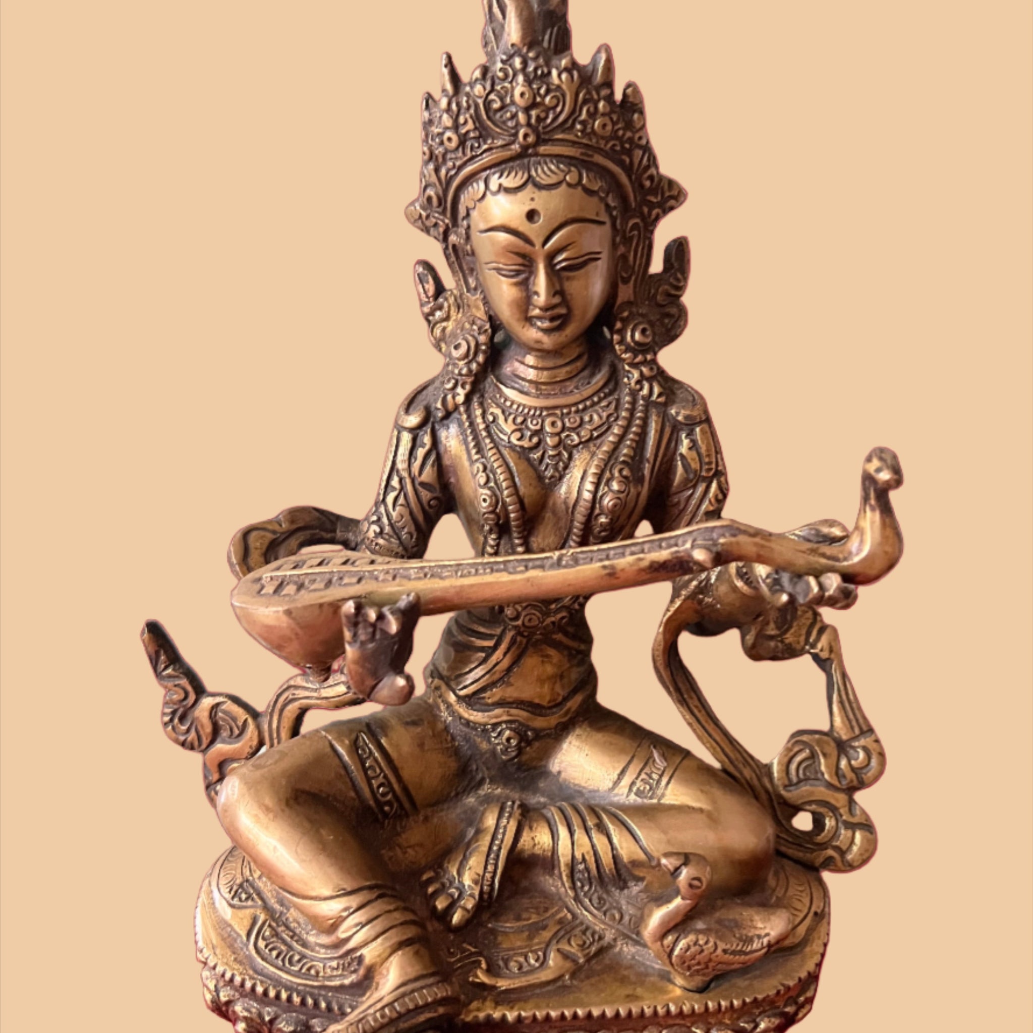 Saraswathi with veena bronze,nepal