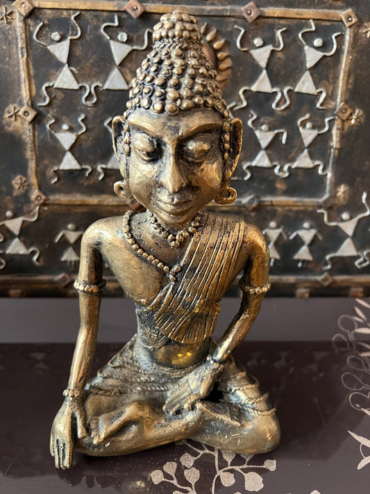 Chhattisgarh art wood and bronze/ Tribal woman/ Buddha bronze