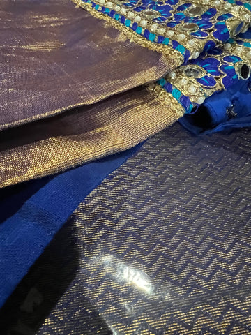 Andhra elegant saree with ready to wear blouse