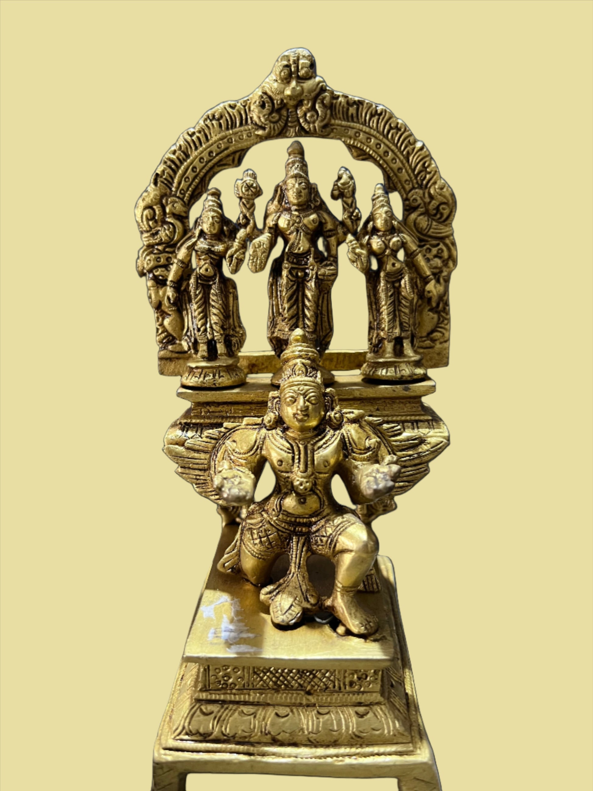 Garuda seva of Vishnu ,a temple ritual depicted in bronze