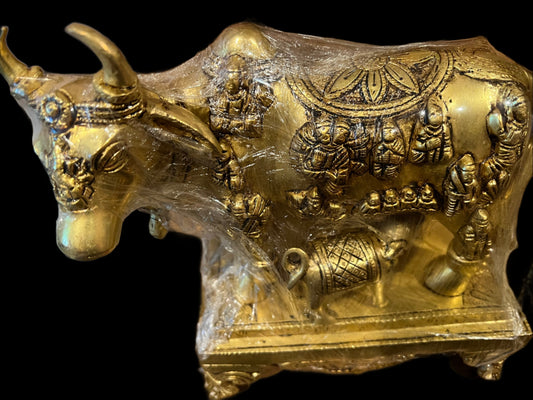 Kamadhenu the heavenly cow that is always giving ... wealth, food, prosperitiy and abundance, bronze with beautiful embellishments