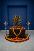 Radha Krishna Blue Wall Setting